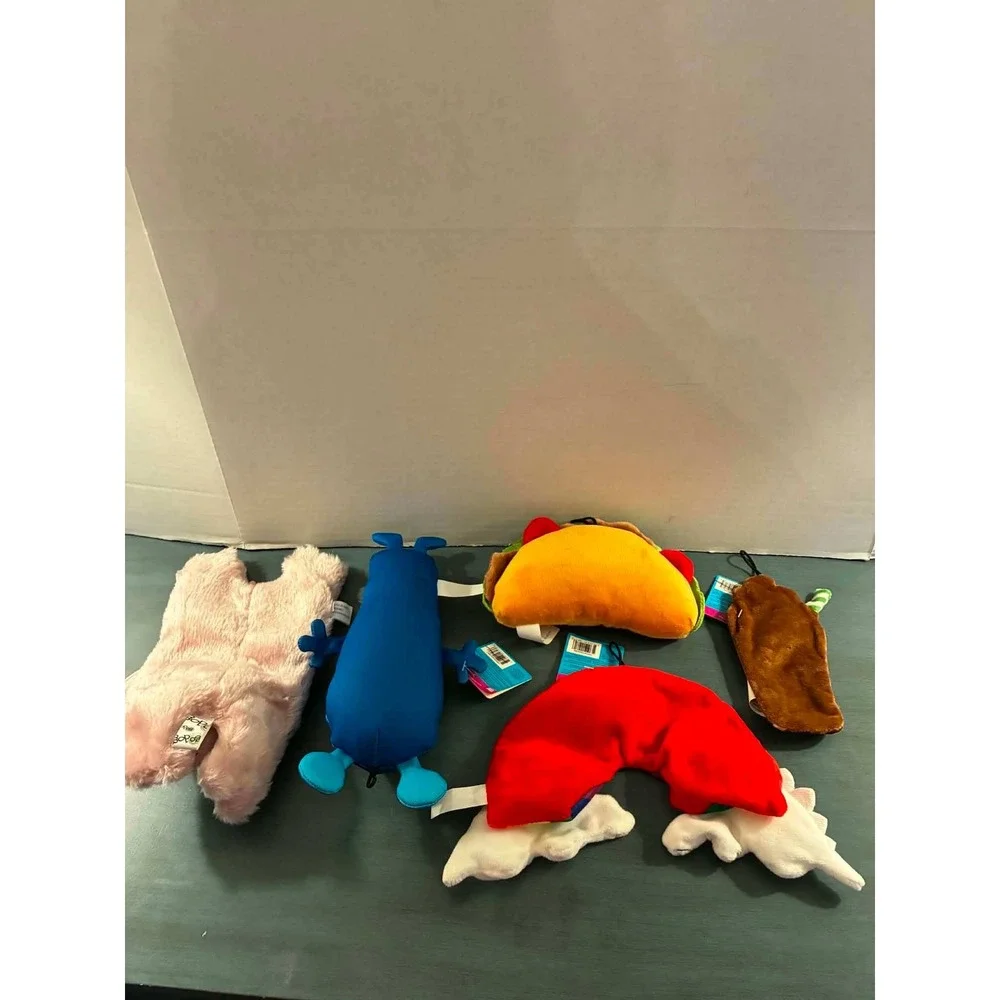 goDog Playology Dog Toy Lot Mixed Multicolor NEW Squeaky Plush Chew Guard Bundle